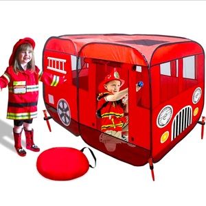 Large Fire Truck Pop Up Playhouse Tent